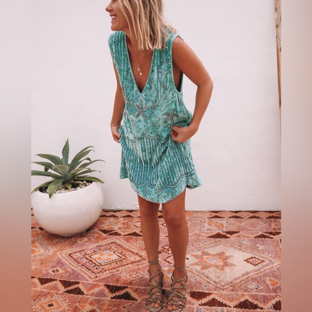 Spell Teal Elsa Swing Gatsby Style Dress